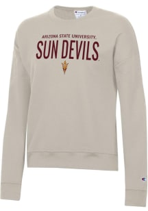 Champion Arizona State Sun Devils Womens Tan Powerblend Crew Sweatshirt