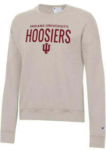 Champion Indiana Hoosiers Womens Tan Powerblend Crew Sweatshirt