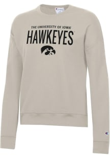 Champion Iowa Hawkeyes Womens Tan Powerblend Crew Sweatshirt