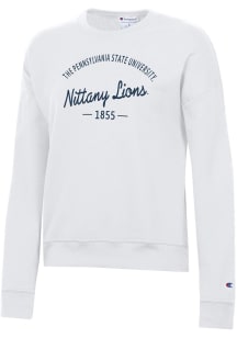 Champion Penn State Nittany Lions Womens White Powerblend Design Crew Sweatshirt