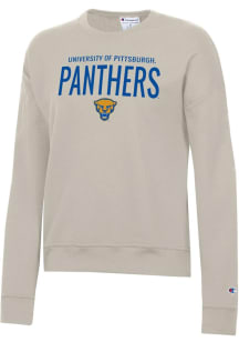 Champion Pitt Panthers Womens Tan Powerblend Crew Sweatshirt