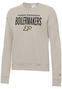 Champion Purdue Boilermakers Womens Tan Powerblend Crew Sweatshirt
