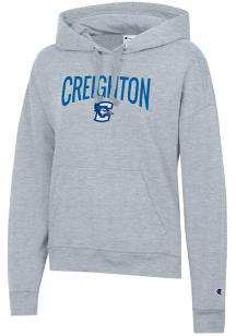 Champion Creighton Bluejays Womens Grey Powerblend Hooded Sweatshirt