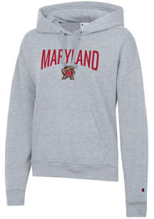 Champion Maryland Terrapins Womens Grey Powerblend Hooded Sweatshirt