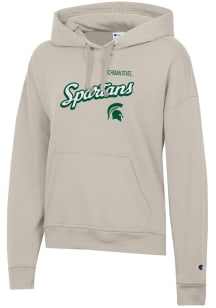 Champion Michigan State Spartans Womens Tan Powerblend Hooded Sweatshirt