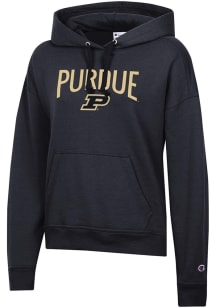Champion Purdue Boilermakers Womens Black Powerblend Design Hooded Sweatshirt