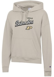 Champion Purdue Boilermakers Womens Tan Powerblend Hooded Sweatshirt