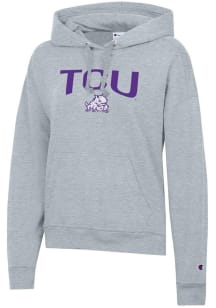 Champion TCU Horned Frogs Womens Grey Powerblend Hooded Sweatshirt