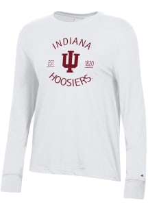 Champion Indiana Hoosiers Womens White Core LS Tee