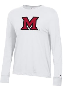 Champion Miami RedHawks Womens White Core LS Tee