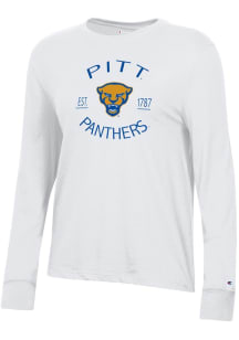 Champion Pitt Panthers Womens White Core LS Tee