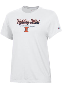 Champion Illinois Fighting Illini Womens White Core Short Sleeve T-Shirt