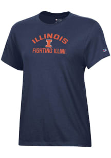 Champion Illinois Fighting Illini Womens Navy Blue Core Short Sleeve T-Shirt