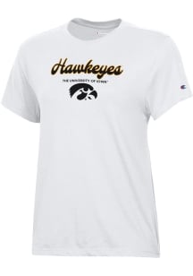 Champion Iowa Hawkeyes Womens White Core Short Sleeve T-Shirt