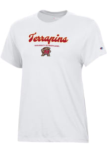 Champion Maryland Terrapins Womens White Core Short Sleeve T-Shirt