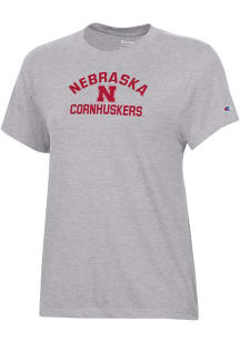 Champion Nebraska Cornhuskers Womens Grey Core Short Sleeve T-Shirt
