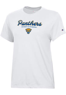 Champion Pitt Panthers Womens White Core Short Sleeve T-Shirt