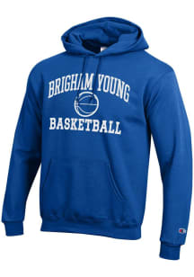 Champion BYU Cougars Mens Blue Basketball Powerblend Long Sleeve Hoodie