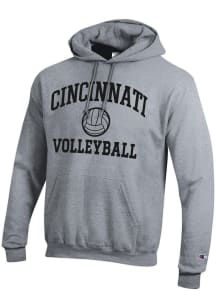 Champion Cincinnati Bearcats Mens Grey Volleyball Powerblend Long Sleeve Hoodie