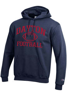 Champion Dayton Flyers Mens Navy Blue Football Football Powerblend Long Sleeve Hoodie
