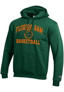 Champion Florida A&M Rattlers Mens Green Basketball Powerblend Long Sleeve Hoodie