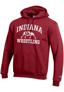 Champion Indiana Hoosiers Mens Cardinal Wrestling Powerblend Long Sleeve Hoodie
