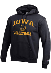 Champion Iowa Hawkeyes Mens Black Volleyball Powerblend Long Sleeve Hoodie