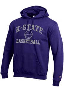 Champion K-State Wildcats Mens Purple Basketball Powerblend Long Sleeve Hoodie
