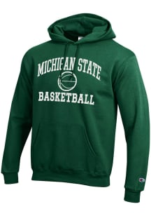 Champion Michigan State Spartans Mens Green Basketball Powerblend Long Sleeve Hoodie