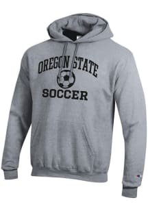 Champion Oregon State Beavers Mens Grey Soccer Powerblend Long Sleeve Hoodie