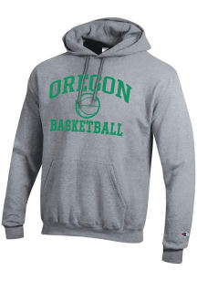 Champion Oregon Ducks Mens Grey Basketball Powerblend Long Sleeve Hoodie