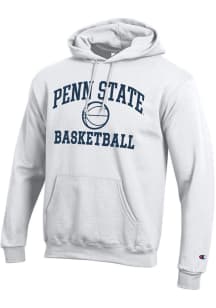 Champion Penn State Nittany Lions Mens White Basketball Powerblend Long Sleeve Hoodie