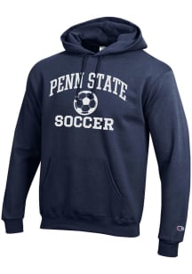 Champion Penn State Nittany Lions Mens Navy Blue Soccer Powerblend Long Sleeve Hoodie
