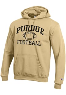 Champion Purdue Boilermakers Mens Gold Football Football Powerblend Long Sleeve Hoodie