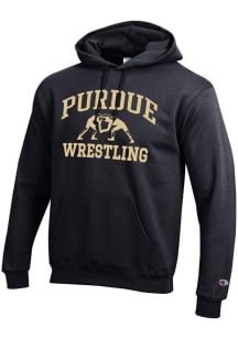 Champion Purdue Boilermakers Mens Black Wrestling Powerblend Long Sleeve Hoodie