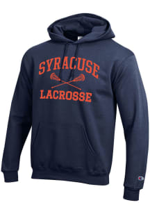 Champion Syracuse Orange Mens Navy Blue Lacrosse Powerblend Long Sleeve Hoodie