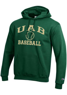Champion UAB Blazers Mens Green Baseball Powerblend Long Sleeve Hoodie