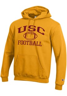 Champion USC Trojans Mens Gold Football Football Powerblend Long Sleeve Hoodie