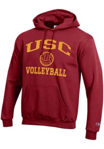 Champion USC Trojans Mens Cardinal Volleyball Powerblend Long Sleeve Hoodie