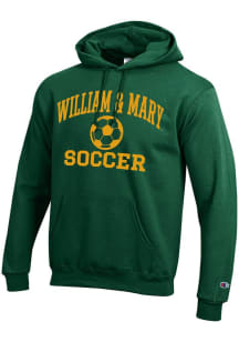 Champion William & Mary Tribe Mens Green Soccer Powerblend Long Sleeve Hoodie