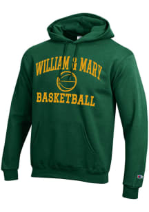 Champion William & Mary Tribe Mens Green Basketball Powerblend Long Sleeve Hoodie