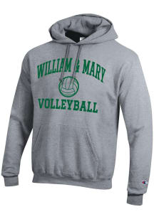 Champion William & Mary Tribe Mens Grey Volleyball Powerblend Long Sleeve Hoodie