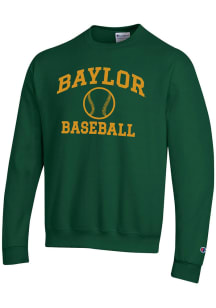 Champion Baylor Bears Mens Green Baseball Powerblend Long Sleeve Crew Sweatshirt