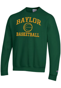 Champion Baylor Bears Mens Green Basketball Powerblend Long Sleeve Crew Sweatshirt