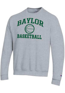 Champion Baylor Bears Mens Grey Basketball Powerblend Long Sleeve Crew Sweatshirt