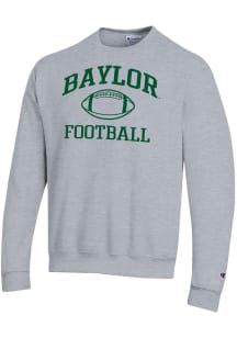 Champion Baylor Bears Mens Grey Football Football Powerblend Long Sleeve Crew Sweatshirt