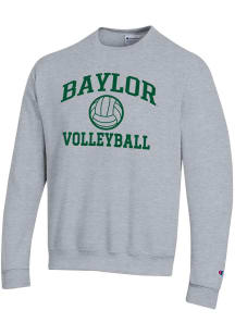 Champion Baylor Bears Mens Grey Volleyball Powerblend Long Sleeve Crew Sweatshirt