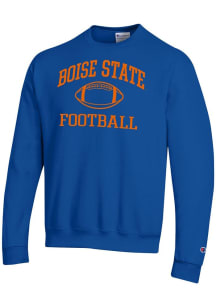 Champion Boise State Broncos Mens Blue Football Football Powerblend Long Sleeve Crew Sweatshirt