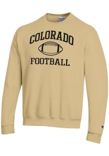 Champion Colorado Buffaloes Mens Gold Football Football Powerblend Long Sleeve Crew Sweatshirt