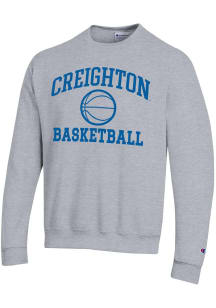 Champion Creighton Bluejays Mens Grey Basketball Powerblend Long Sleeve Crew Sweatshirt
